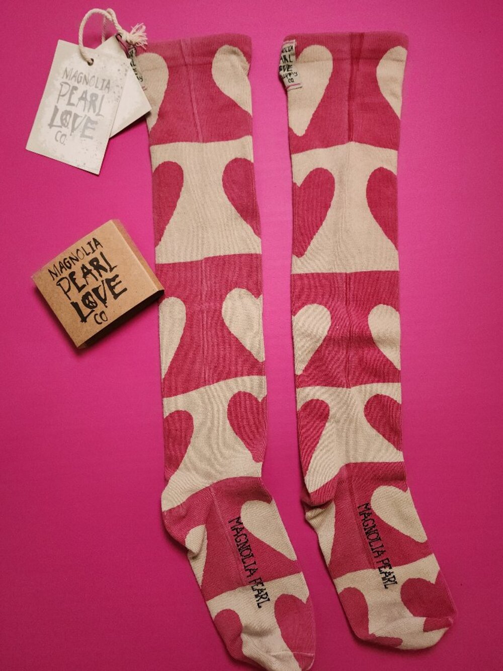 Magnolia Pearl Heart Socks - Queen Of Hearts Socks NWT - Picture 3 of 4